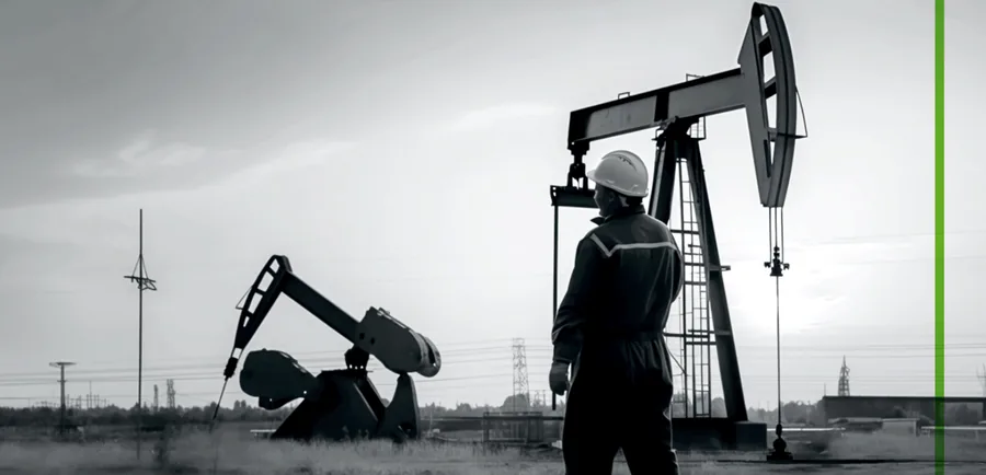 Oilfield pumping unit and site worker